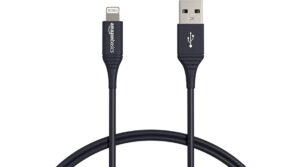 Amazon Basics USB-A to Lightning Cable Cord, MFi Certified Charger for Apple iPhone, iPad, 20,000 Bend Lifespan - Black, 3-Ft