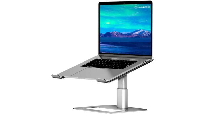 SOUNDANCE Adjustable Laptop Stand for Desk, Computer Stand, Ergonomic Laptop Riser Holder Compatible with 10 to 17.3 Inches Notebook PC Computer, Aluminum...