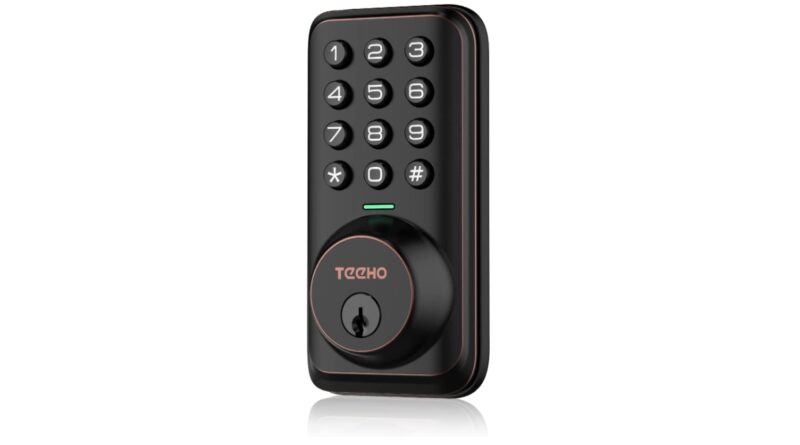 TEEHO TZ001 Keypad Door Lock - Keyless Entry Electronic Lock - Smart Digital Lock with Keypads - Deadbolt Smart Lock - IP54 Weatherproofing - Oil-Rubbed Bronze