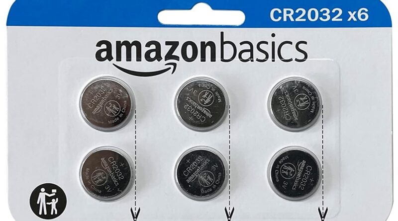 Amazon Basics CR2032 Lithium Coin Cell Battery, 3 Volt, Long Lasting Power, Mercury Free - Pack of 6