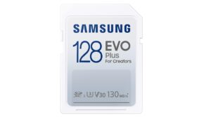 SAMSUNG EVO Plus Full Size 128 GB SDXC Card 130MB/s Full HD & 4K UHD, UHS-I, U3, V30 (MB-SC128K/AM)