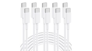 USB C to USB C Cable, 5-Pack 6FT, 60W Fast Charging Power Delivery for iPhone 16/16 Pro/16 Plus/16 Pro Max/15, iPad Mini 6/Pro 2021, MacBook Pro 2020, Samsung Galaxy S23, Switch