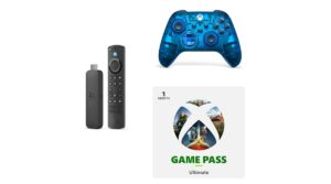 Amazon Fire TV Stick 4K Max, Sky Cipher Special Edition Core Wireless Controller, and 1 Month Game Pass Ultimate Bundle