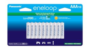 Eneloop Panasonic BK-4MCCA10FA AAA 2100 Cycle Ni-MH Pre-Charged Rechargeable Batteries, 10-Battery Pack