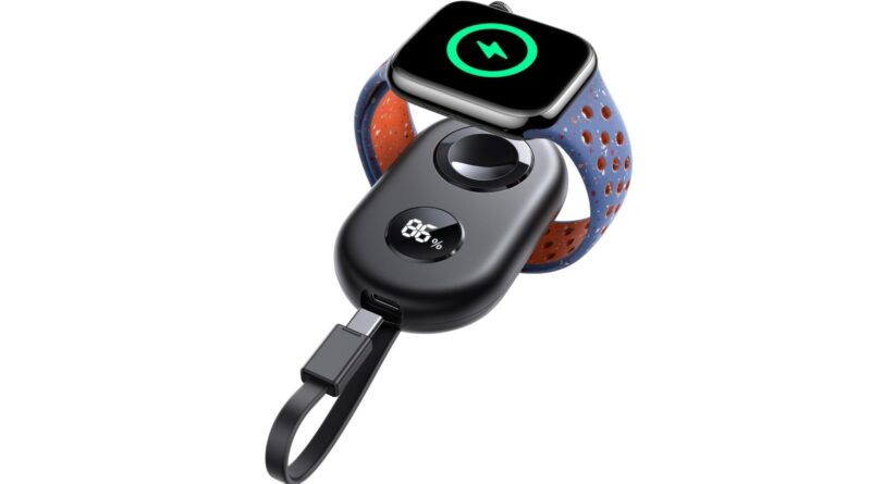 JOYROOM Portable Charger for Apple Watch 10, 2500mAh Fast Charging iWatch Charger KeyChain USB C Cable, Magnetic Wireless Travel Power Bank for Apple Watch Series 9/8/7/6/SE/5/4/3/2/Nike/Ultra/Ultra 2