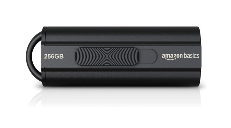 Amazon Basics 256 GB Ultra Fast USB 3.1 High Capacity Flash Drive for Data Transfer and Storage, Black